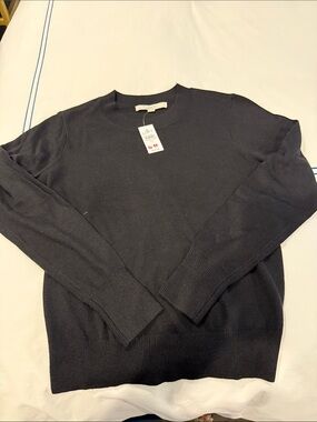 LOFT womens Black Crewneck Pullover Sweater